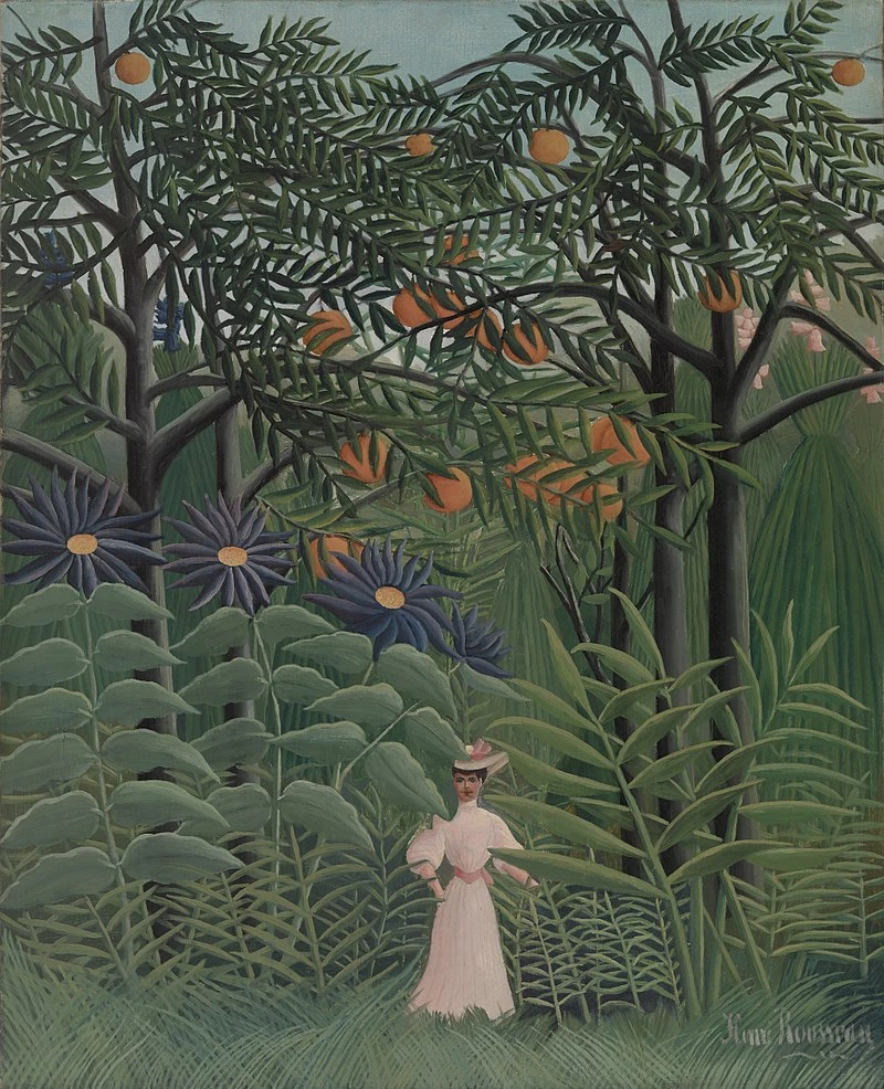Donna che cammina in una foresta esotica - Barnes Foundation, Merion, Pennsylvania